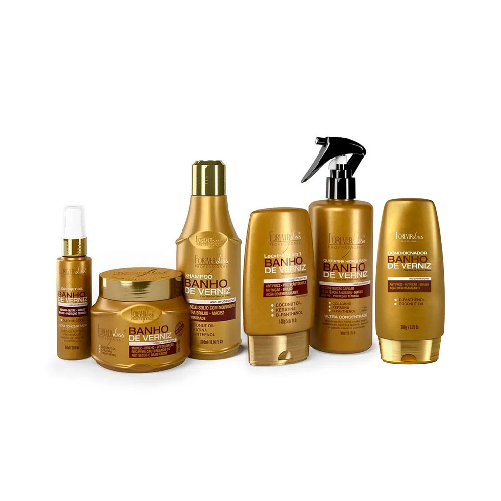 Kit Banho de Verniz Completo Hidratação profunda, Reposição de nutrientes Forever Liss