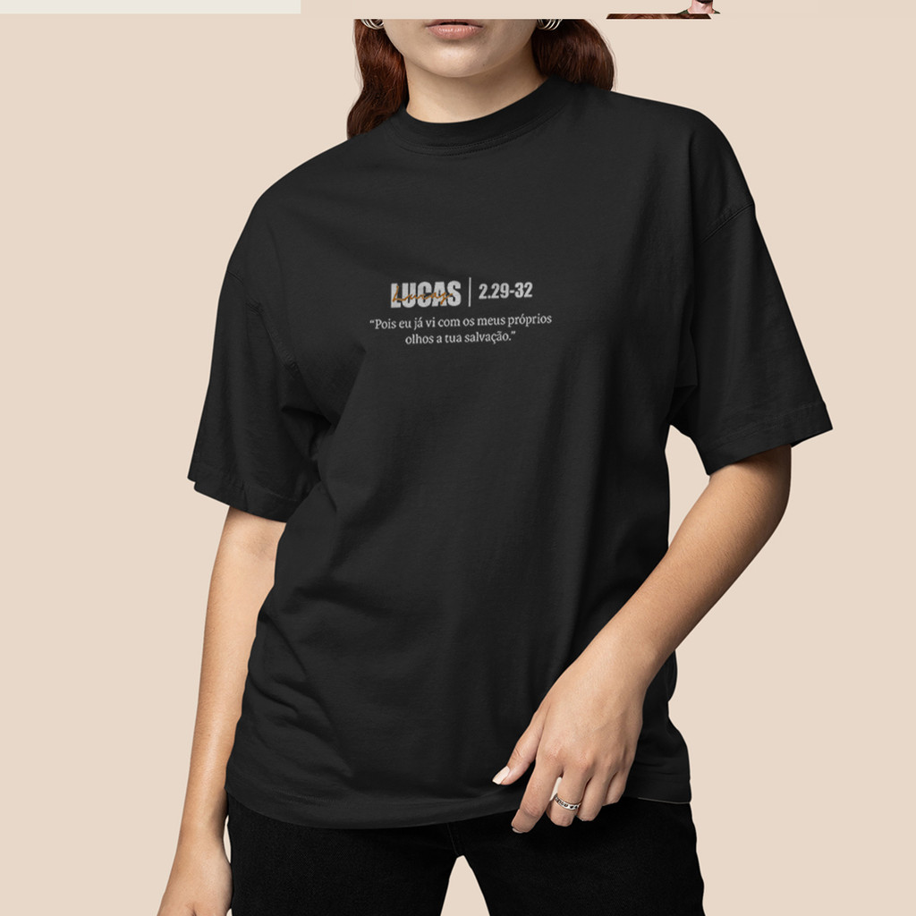 Camiseta Blusa T-shirt Oversized Feminina Camisa Camisetao 100% Algodão Lucas 2:29