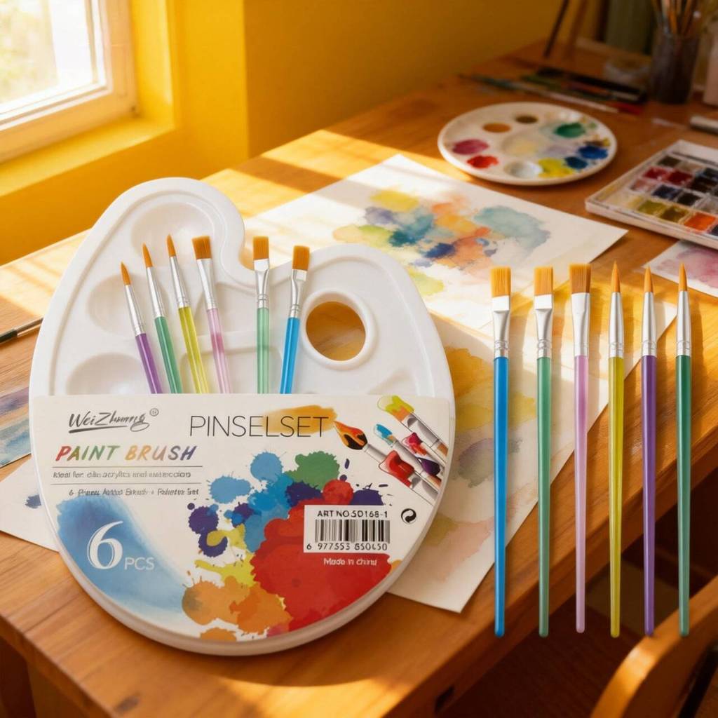 Kit com 6/12 Pincéis artísticos para pintura cerdas macias, aquarela, guache, pintura a óleo, acrílico