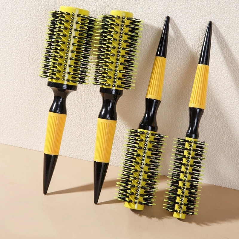 Escova De Cabelo Térmica Amarela Cerdas De Javali Mista Madeira em Oferta na Shopee