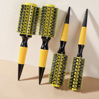 Escova De Cabelo Térmica Amarela Cerdas De Javali Mista Madeira em Oferta na Shopee