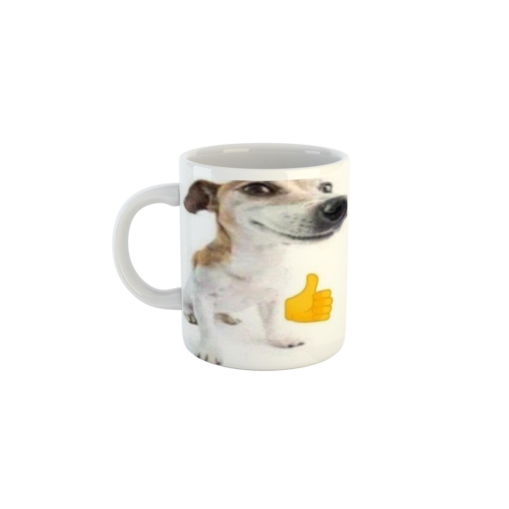 Caneca Meme Doguinho mandando joinha