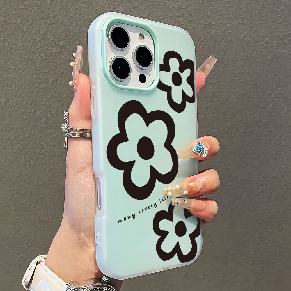 Y2K Flores Preto Capa Capinha Para Samsung Galaxy A50S A51 A52 A54 A55 A56 A72 M34 S20 S21 S23 FE S22 S25 S24 Plus Ultra