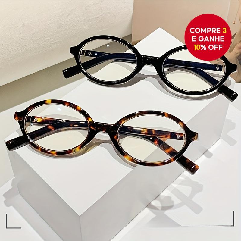 Óculos De Armação Oval Com Lente De PC Bloqueio De Luz Azul 1pcs 2pcs Da Moda