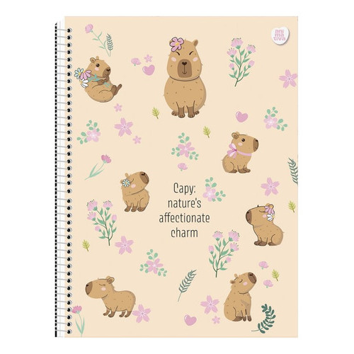 Caderno Universitário Espiral 1 Matéria Com 80 Folhas Sortid Bege