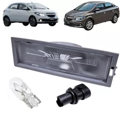 KIT PAR LANTERNA LUZ DE PLACA ONIX PRISMA 2013 A 2016 COMPLETA COM SOQUETE E LÂMPADAS