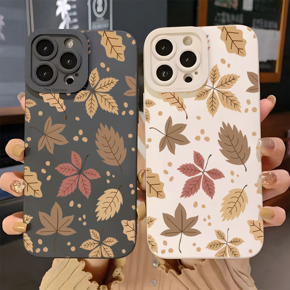 Folhas Outono Capa Capinha Para iPhone 17 Ar 16 15 14 11 Pro Max 12 13 XS XR X 8