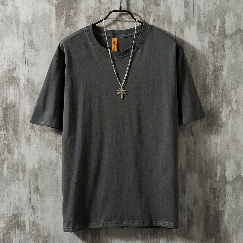 Verão meninos meninas solto respirável cor sólida manga curta camiseta puro algodão em torno do pescoço simples Casual B