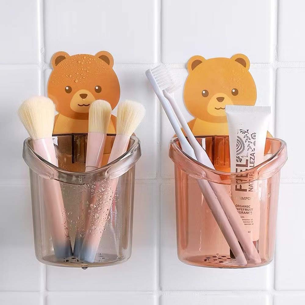 Porta Escova E Acessórios De Parede Adesivo De Urso Ursinho
