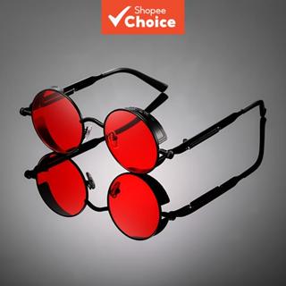Óculos de Sol Redondo de Metal com Parafusos de Mola e Estilo Punk para Homens e Mulheres, Uso Diário em Oferta na Shopee