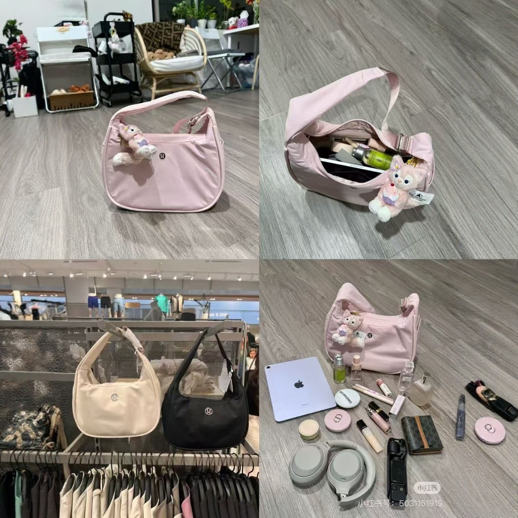 Lululemon Style Hobo De Grande Capacidade Bolsa De Ombro De Nylon À Prova D'água Para Academia Diária