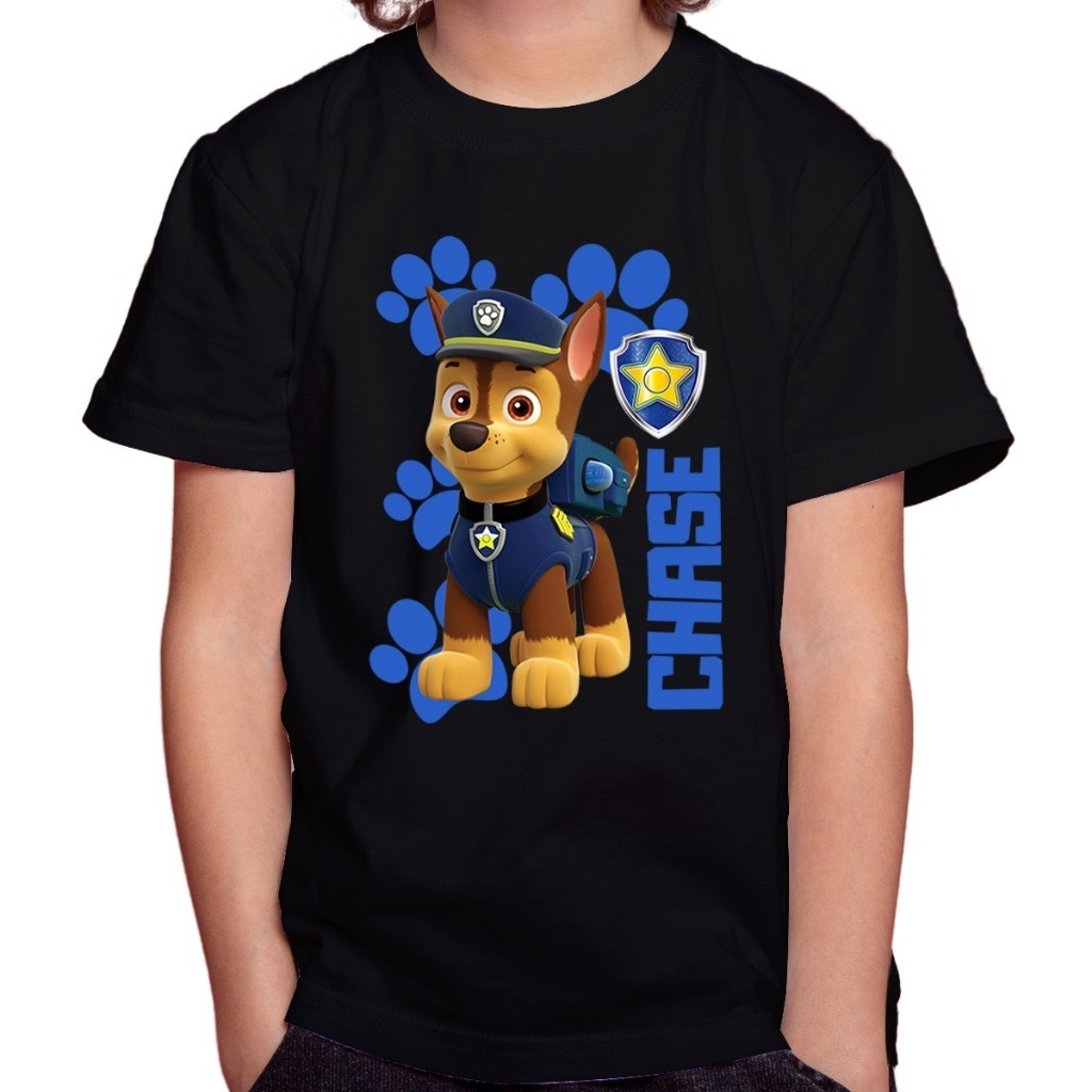 Camiseta camisa blusa Infantil Patrulha Canina Chase algodão