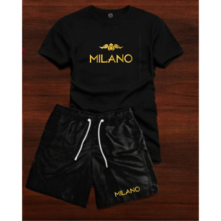 conjunto camisa 100% algodão + bermuda short tectel moda masculina estampado MILANO