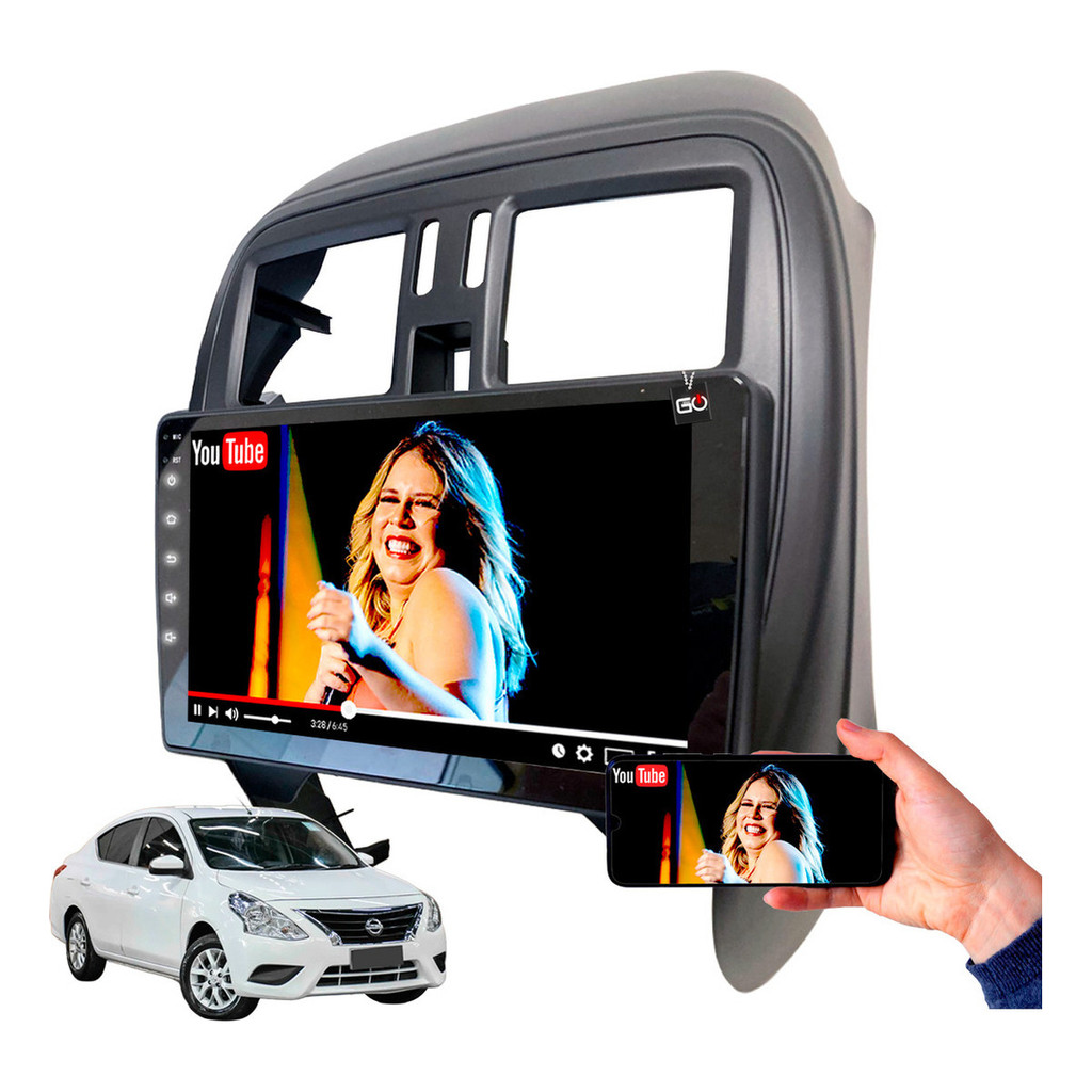 Kit Multimídia Mp10 Carplay Android Auto Versa Analógico 9p