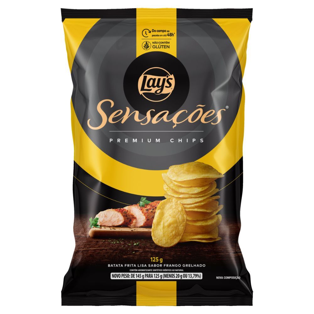 Batata Lay's Sensações Premium Lisa Frango Grelhado 125g