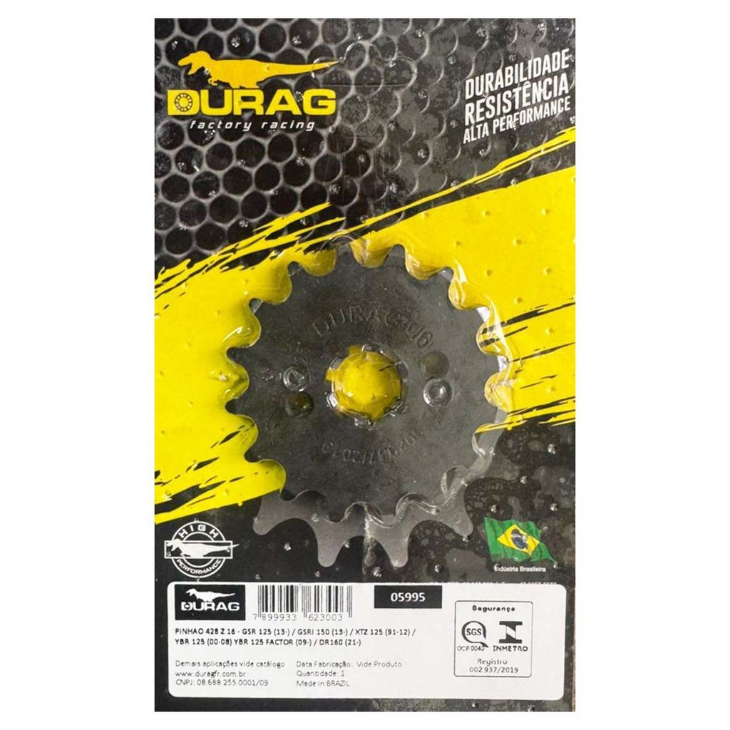 Pinhao 16 Dentes Gsr125 150 Factor Xtz 125 Dr160 Nh190 Durag