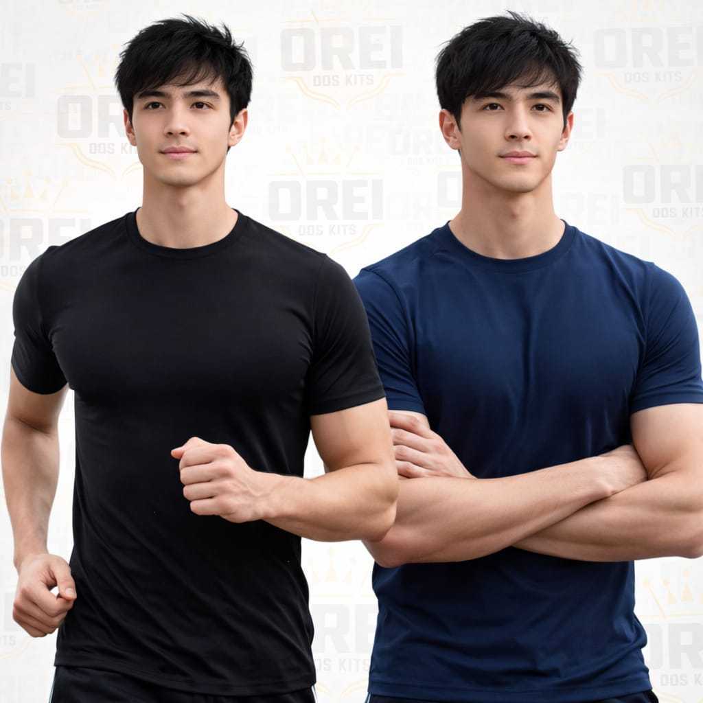 Kit 2 Camisetas Treino Masculina Modelagem Moderna