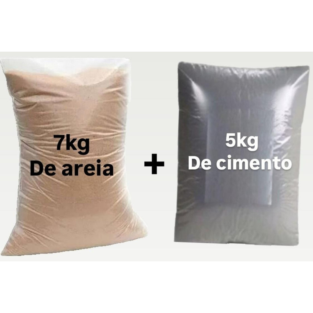 Kit 5 Kg Cimento E 7 Kg Areia Fina Pequenos Reparos Construção Casa em Oferta na Shopee