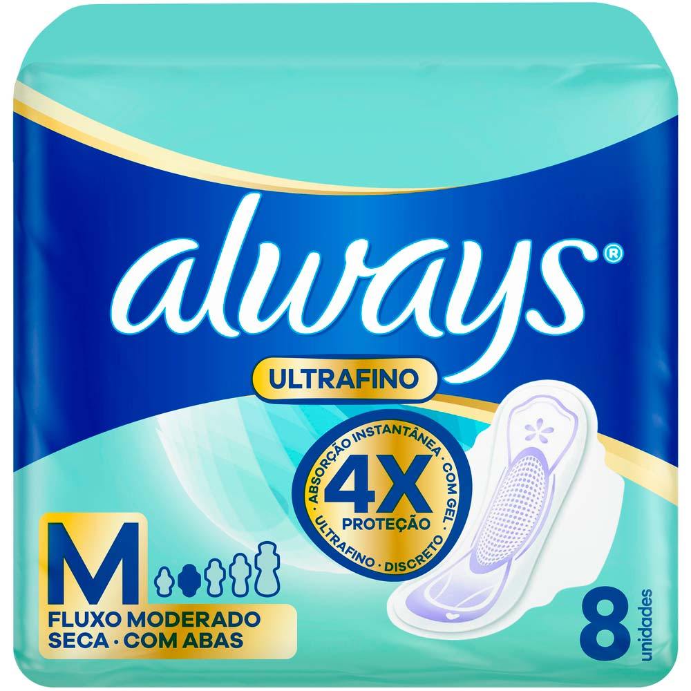 Absorvente Always Ultrafino Seca com Abas 8 Unidades