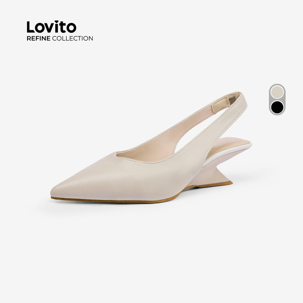 (Lovito Refine) Saltos Simples Casuais para Mulheres LR24E016 em Oferta na Shopee