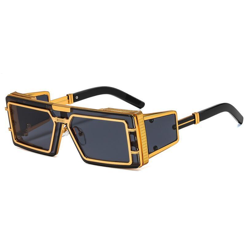 Óculos de sol retrô steampunk 2026, óculos de sol quadrados masculinos, óculos de sol femininos, óculos de moda punk vin