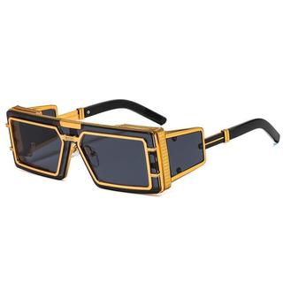 Óculos de sol retrô steampunk 2026, óculos de sol quadrados masculinos, óculos de sol femininos, óculos de moda punk vin