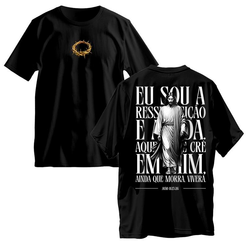 Camiseta Jesus Cristo Versículo Bíblia Religião Fé Arte Frente Verso Lançamento Streetwear em Oferta na Shopee