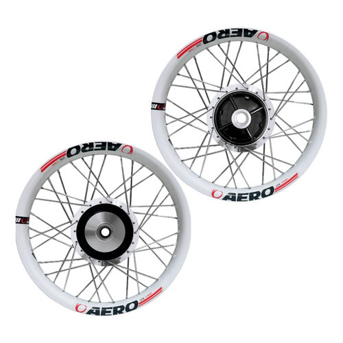 Par Rodas Aro Aero Branco Cubo Diaman Cg Titan 150/160