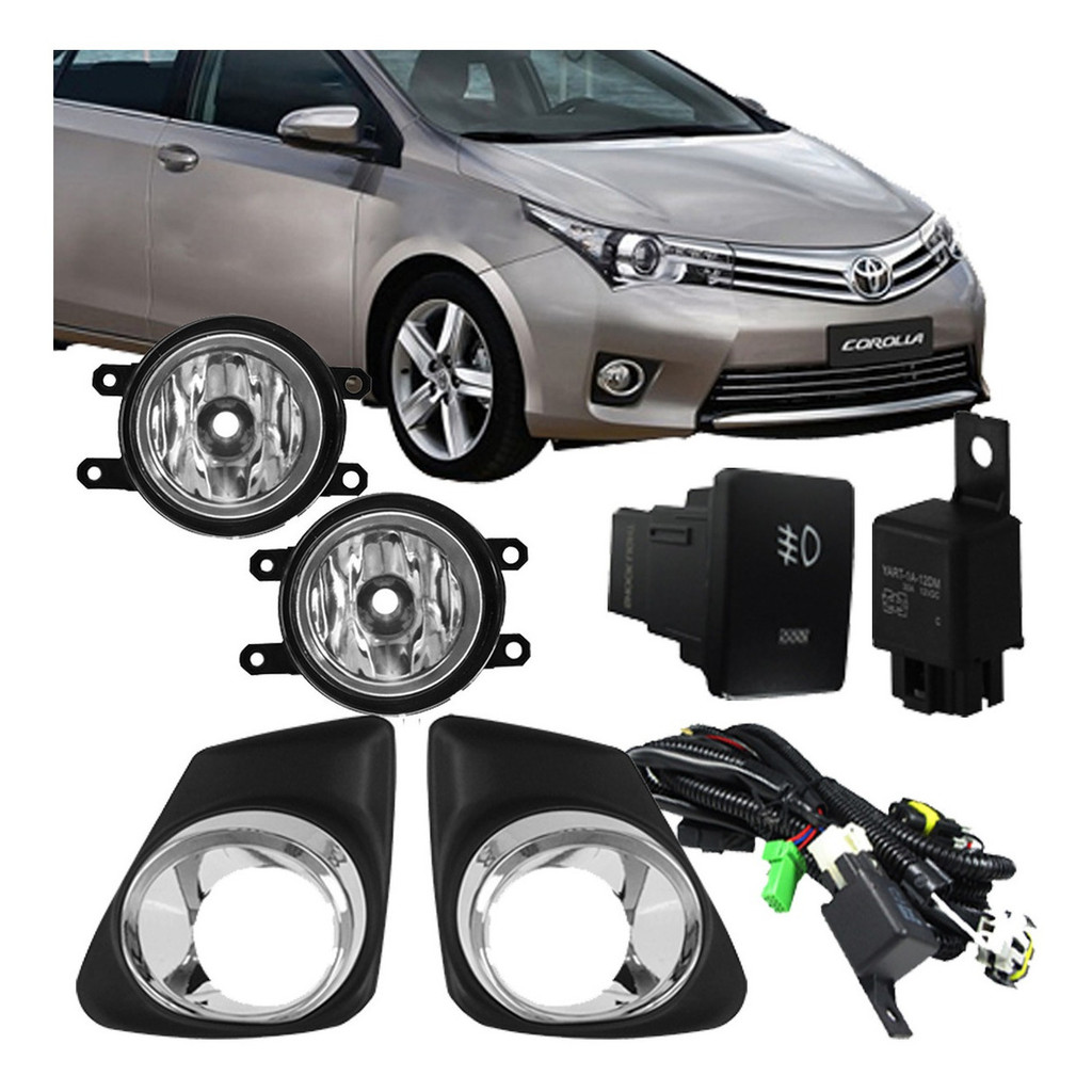 Kit Farol De Milha Corolla Moldura Cromada 2012 2013 2014