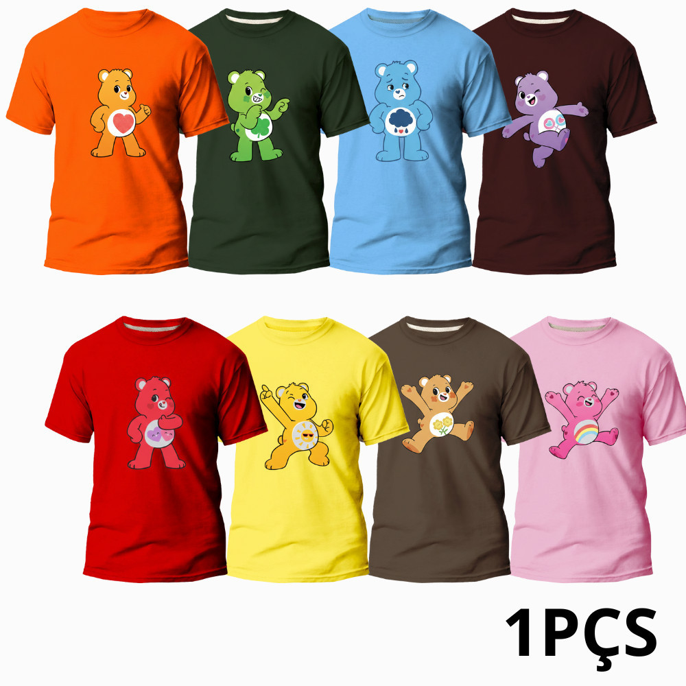 Camiseta Ursinhos Carinhosos Unissex Algodão Premium Estampa Personagens Envio Rápido - Coleção