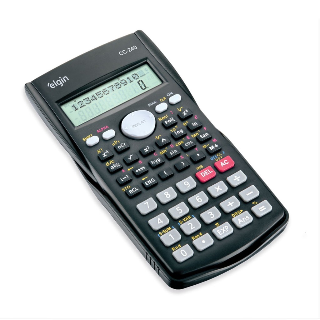 Calculadora Cientifica CC240 Funções Display LCD Tampa Elgin em Oferta na Shopee