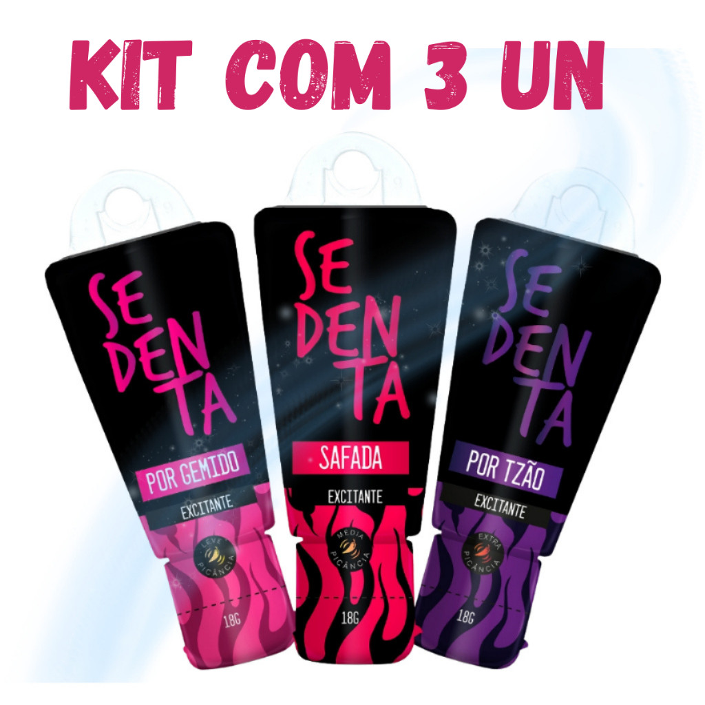 Gel Lubrificante Kit 3 em 1 Sedenta por Tesão, Gemido e Safada Linha Pepper Blend! em Oferta na Shopee