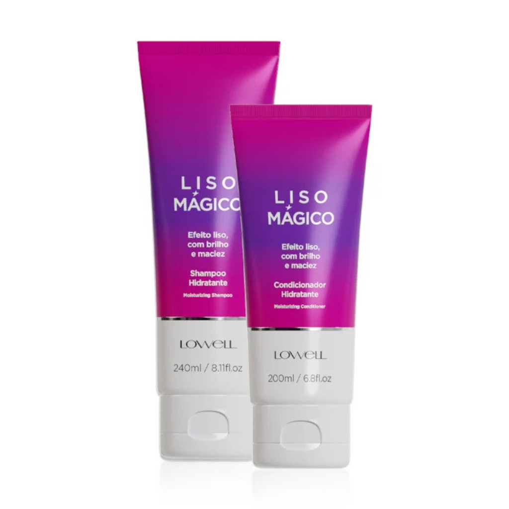 Kit Liso Mágico Shampoo 240ml+Condicionador 200ml Lowell