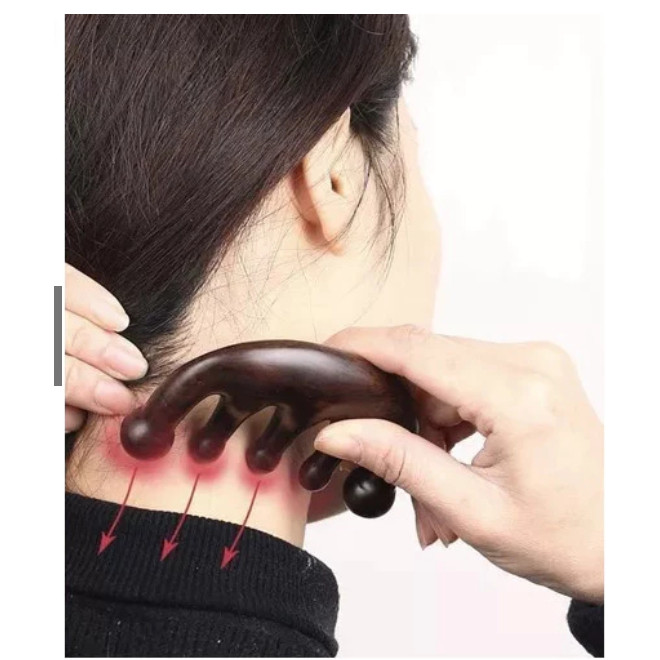 Pente De Madeira Massageador Natural Couro Cabeludo Contra Queda Cabelo Circulaçao Anti Stress