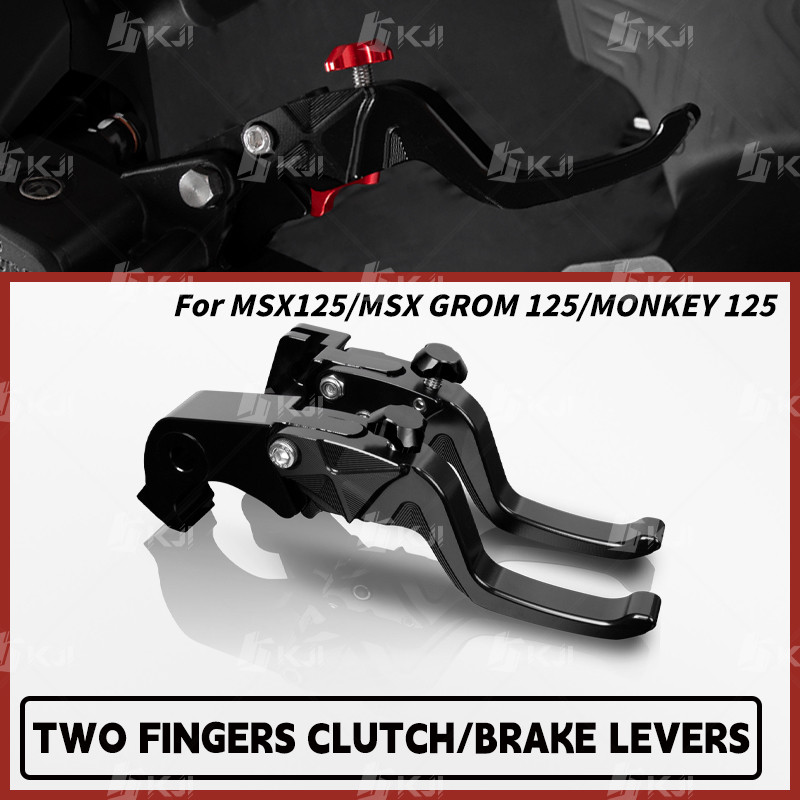 Para Honda MSX125/MSX GROM 125/MONKEY 125 Dois Dedos Alavanca De Freio Curto Corrida Lidar Com Alavancas Peças