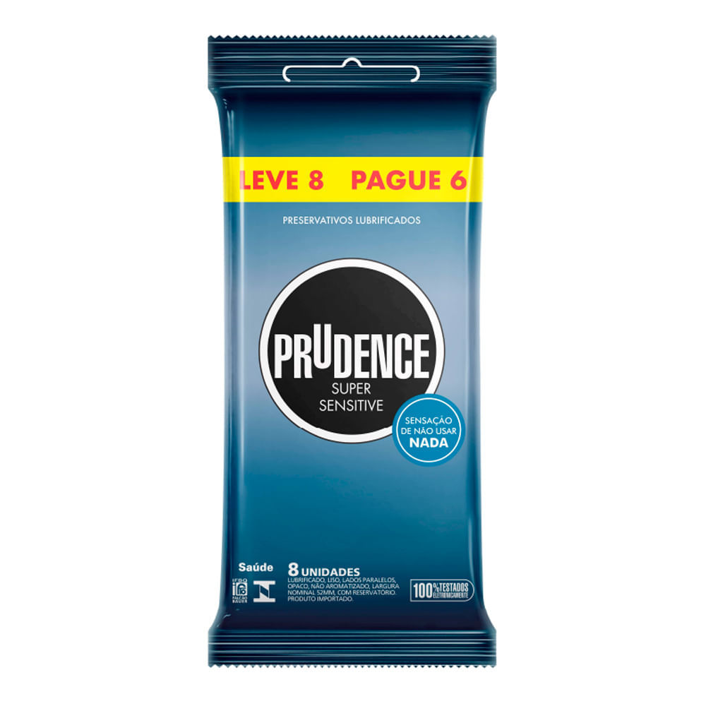 Preservativo Lubrificado Prudence Super Sensitive Leve 8 Pegue 6 em Oferta na Shopee