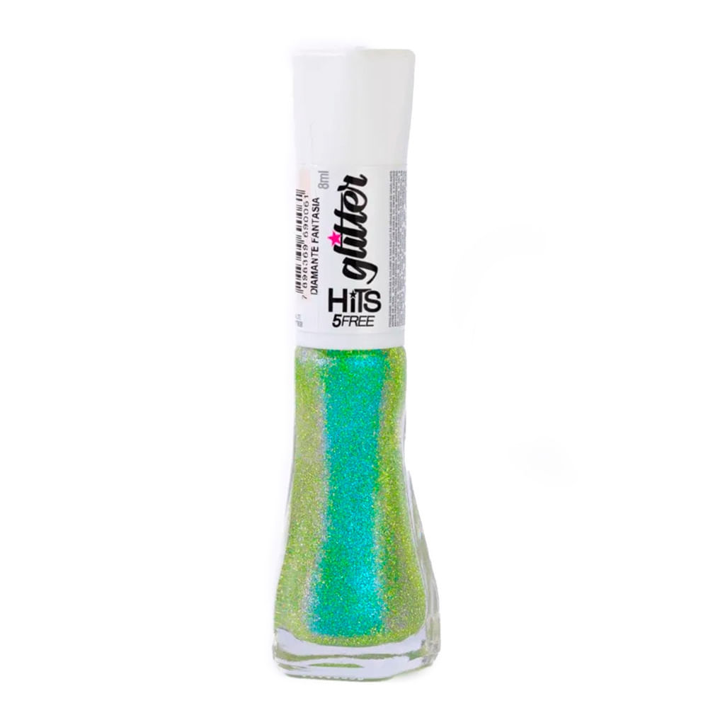 Esmalte Hits 5Free Glitter Cor Diamante Fantasia 8ml em Oferta na Shopee