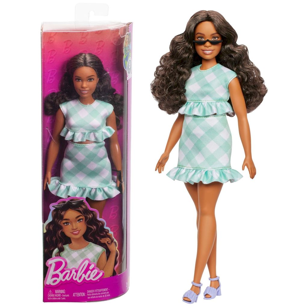 Boneca Barbie Fashionistas Negra Cabelo Castanho Escuro Ondulado #240 - Mattel