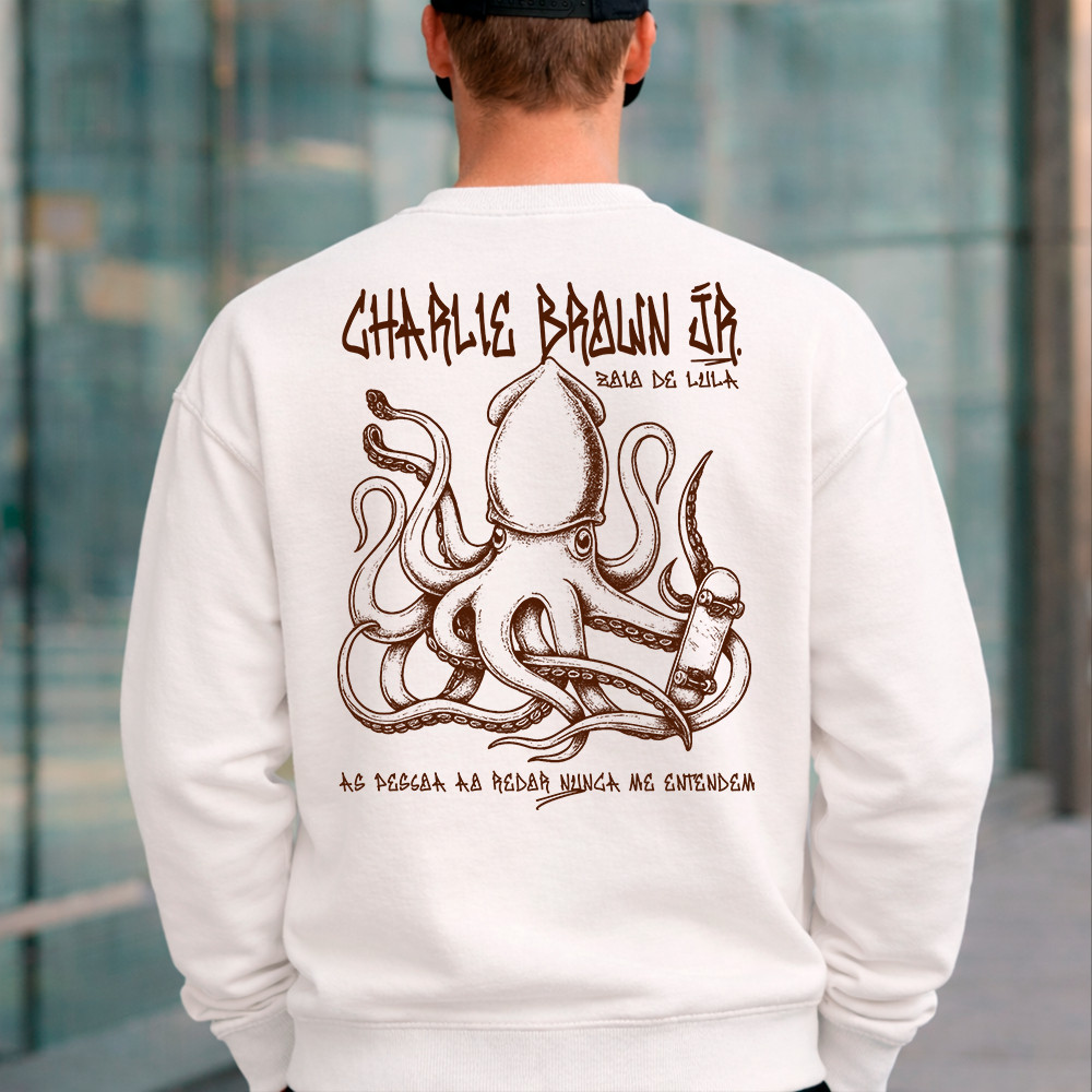 Blusa Moletom careca zoio de lula charlie brown jr Feminino Masculino sueter agasalho Flanelado Inverno Algodao Unissex