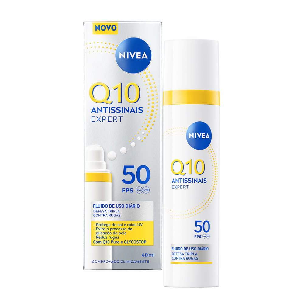 Nivea Q10 Antissinais Fluido Diário FPS 50 40ml em Oferta na Shopee