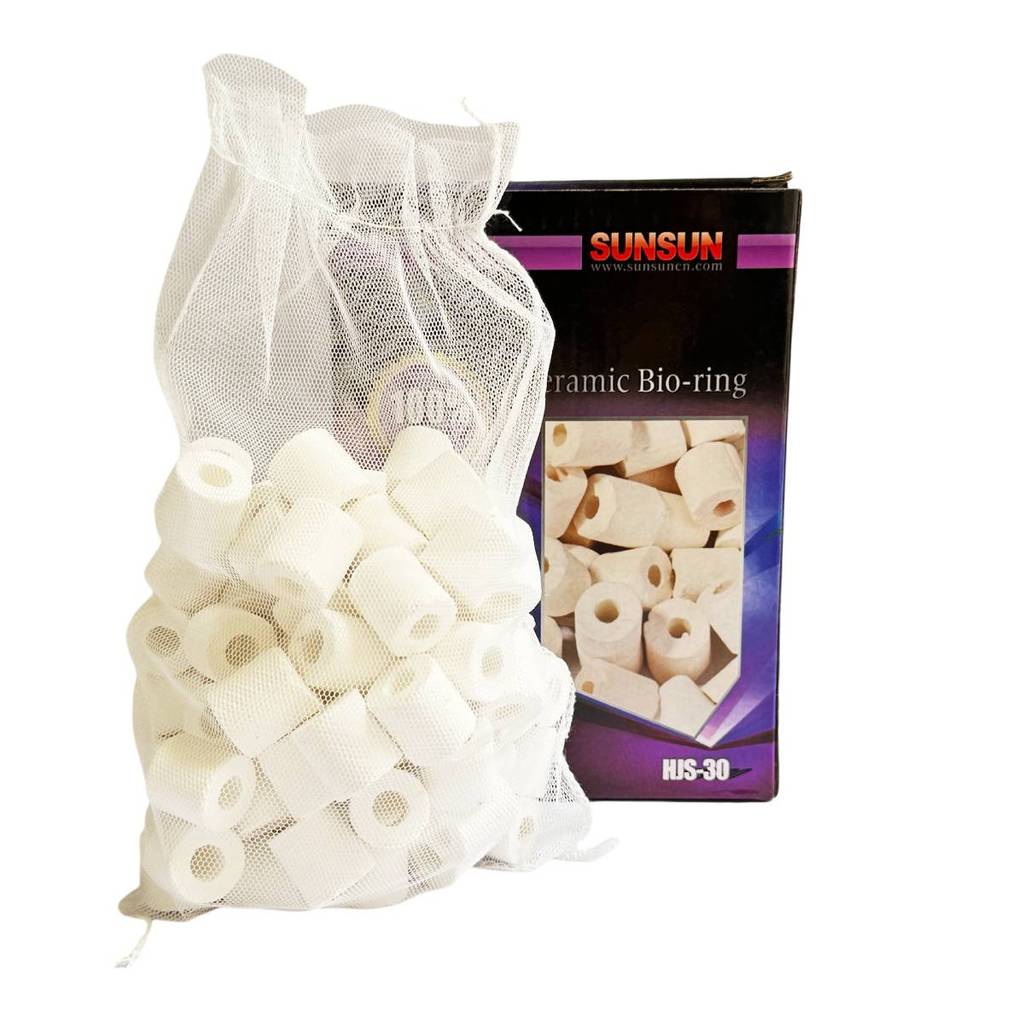 Ceramica midia Bio ring Sunsun filtragem aquario com bolsa