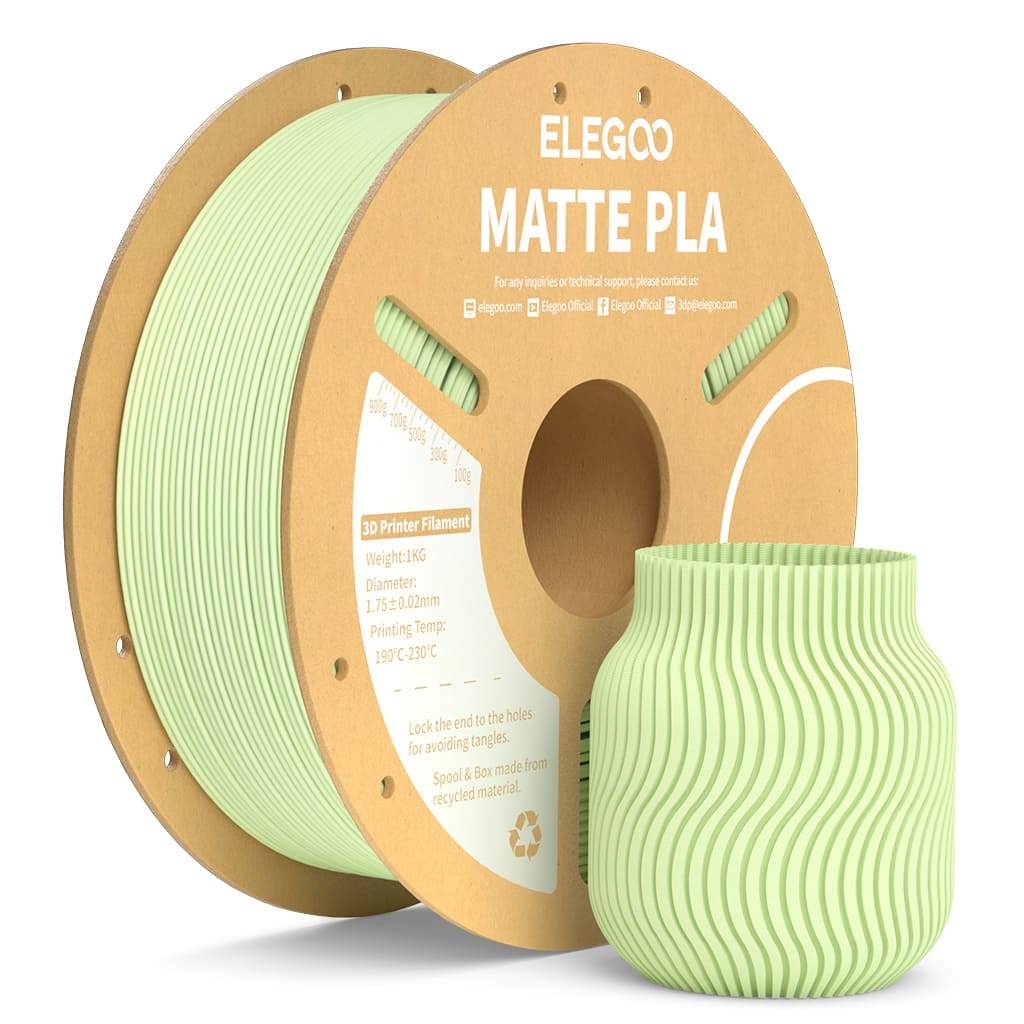 Filamento Elegoo PLA MATTE 1.75mm 1Kg Verde Menta