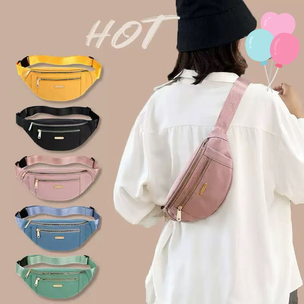 novo 2026 Bolsa Transversal Feminina Pochete em Lona Impermeável Estilo Coreano Ajustável para Cintura e Peito em Oferta na Shopee