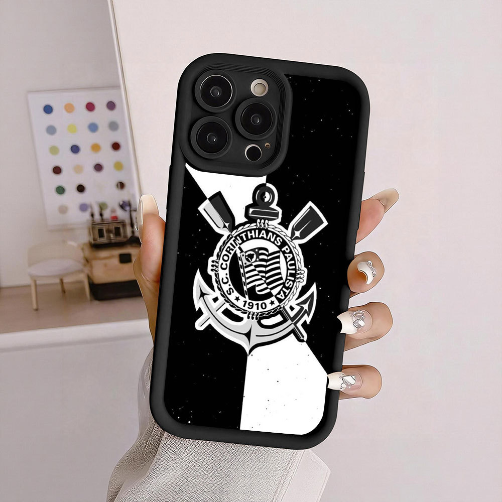 Capinha Capa iPhone Capinhas Diferentes Capinha iPhone Corinthians Escudo Para 17 16 15 14 13 12 11 Pro Max