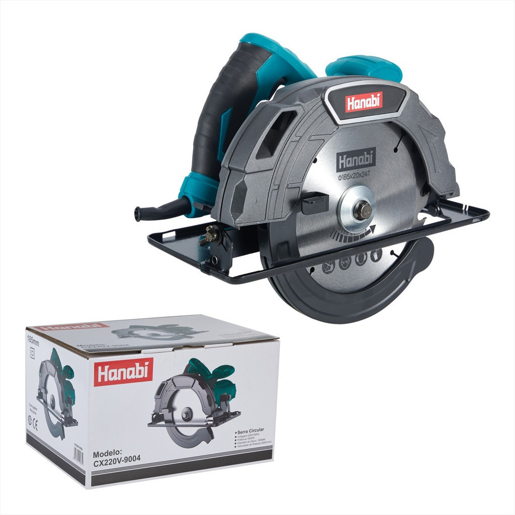 【Hanabi】Serra Circular 1800W Elétrica Profissional Hanabi Disco 185mm 5500rpm Potente P/ Obra Hanabi — imagem 2 de 2