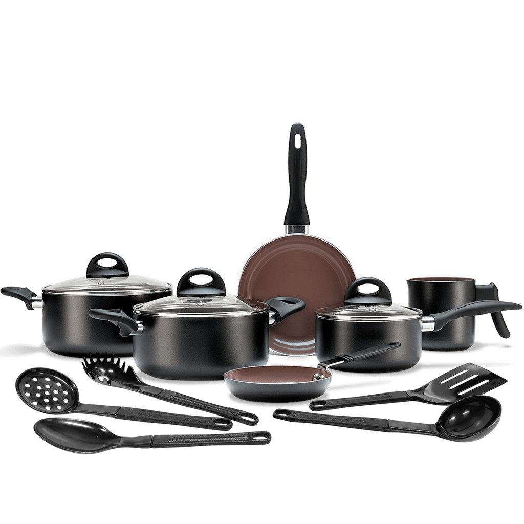 Jogo de Panelas 11 Peças Brinox Smart Plus Revestimento Cerâmico com Utensílios Preto em Oferta na Shopee