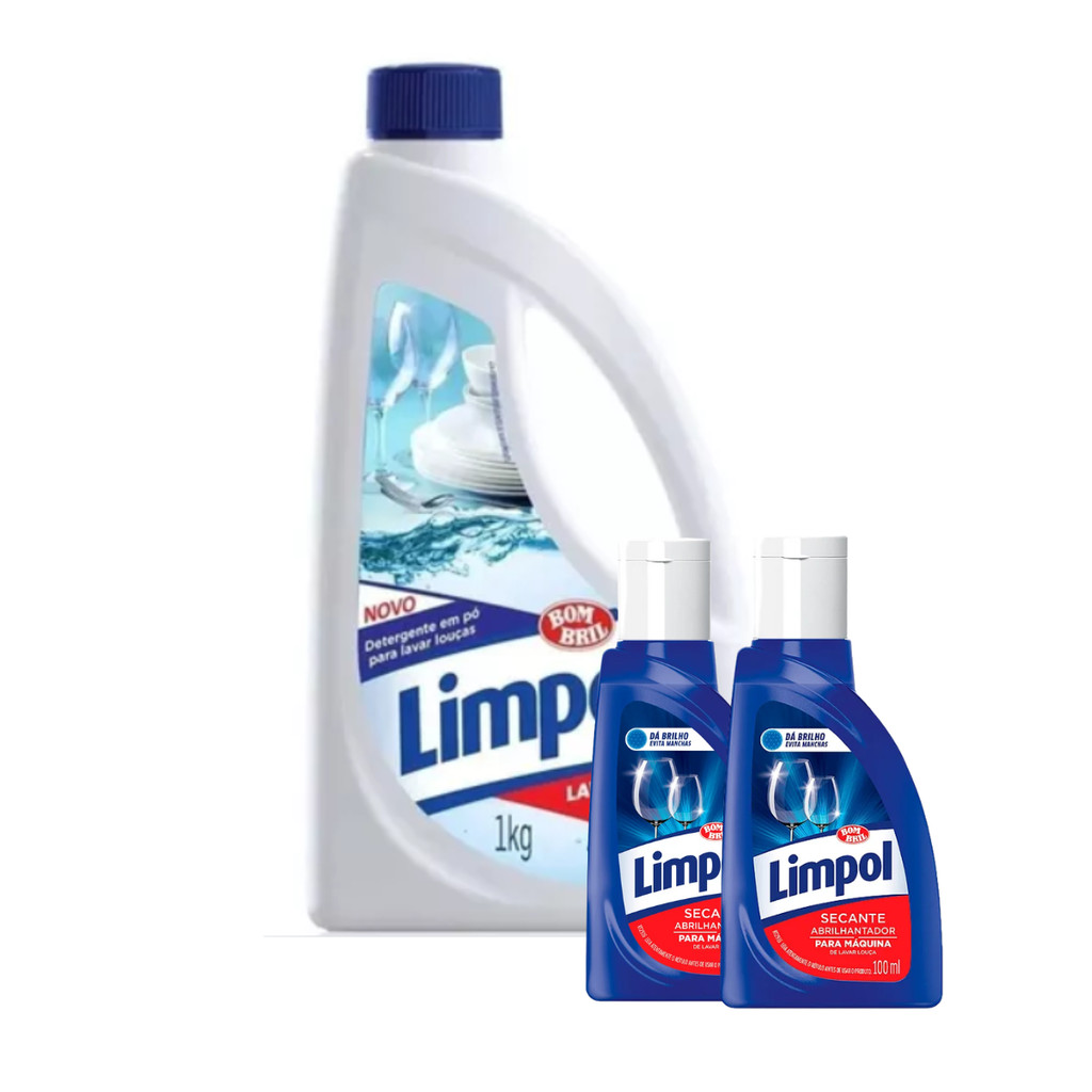 Kit 1 Detergente Limpol 1kg + 2 Secante Limpol (3 Itens)