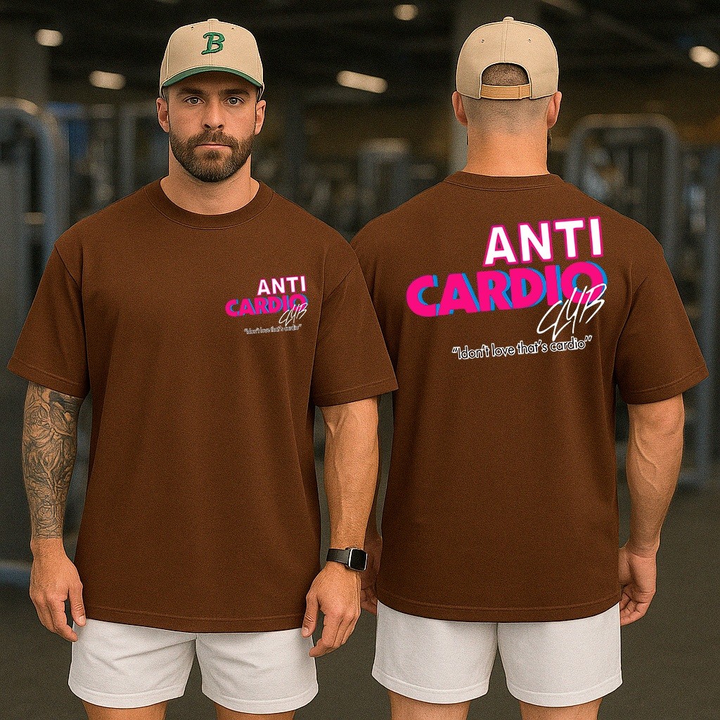 Camiseta Unissex Anti Cardio Camisa Fitness Treino Academia Estampado