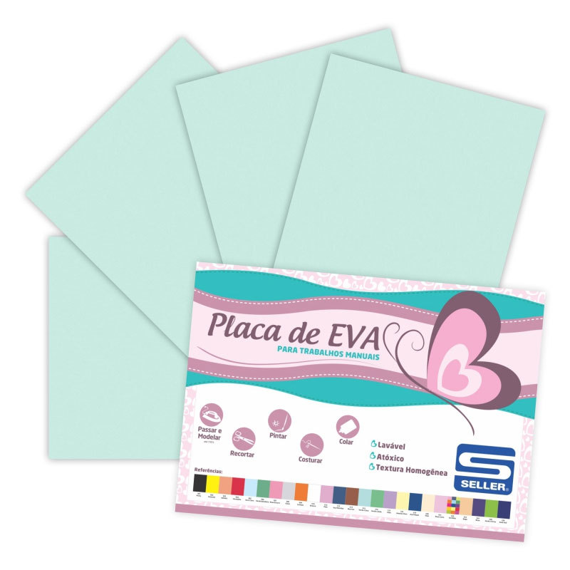 Placa de EVA 40X60cm Verde Claro pacote com 10 folhas Seller em Oferta na Shopee