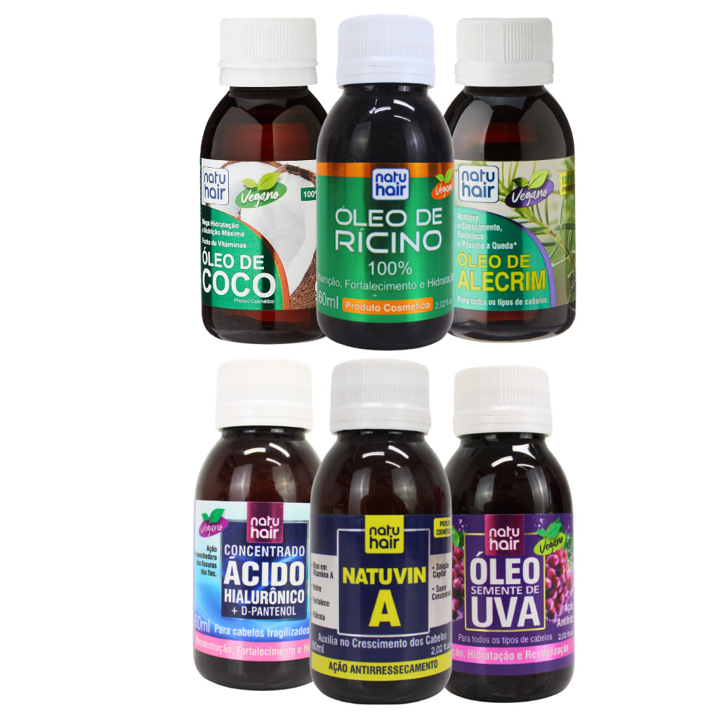 Kit Terapia Capilar NatuVin A Ácido Hialurônico Óleo de Semente de Uva